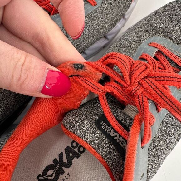 Hoka One One Elevon Women's Lightweight Lace Up Running Shoes Gray Orange Size 9 - Picture 9 of 12